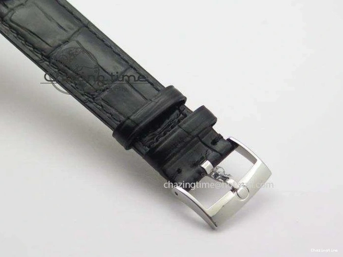 0205 Flexible De Ville MK 1:1 Best Edition SS White Dial On Black Leather Asian Seagull T1701 (Sec@6) 8244